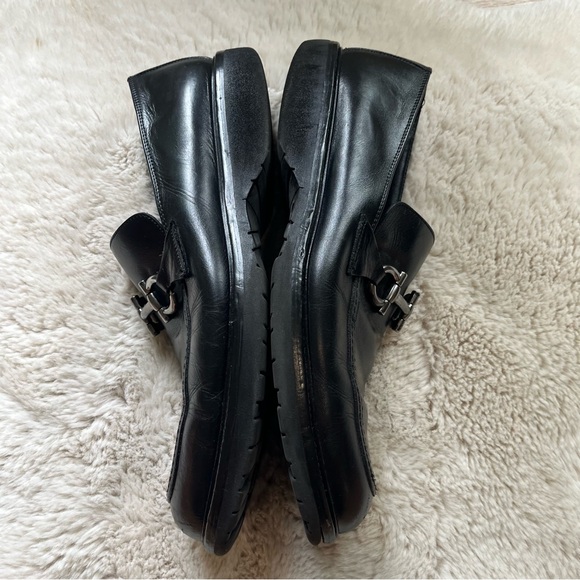 Salvatore Ferragamo Black Leather Loafer Moccasins with Gancini Ornament 12D main image 4